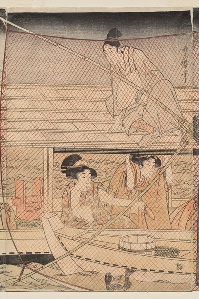 Verkkokalastus yöllä Sumida-joella tekijältä Kitagawa Utamaro