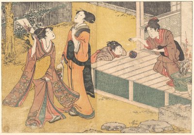 Uudenvuoden kuvat, teoksesta ”Neljän vuodenajan kukat” (Shiki no hana) tekijältä Kitagawa Utamaro