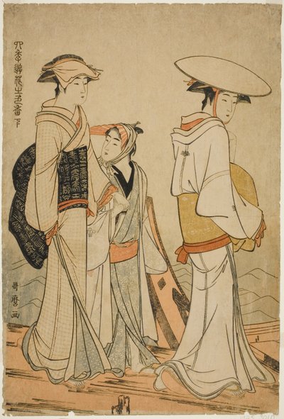 Pleasures of the Four Seasons: Kukkien värit ja tuoksut, vasen (Shiki no asobi hana no iroka, ge) tekijältä Kitagawa Utamaro
