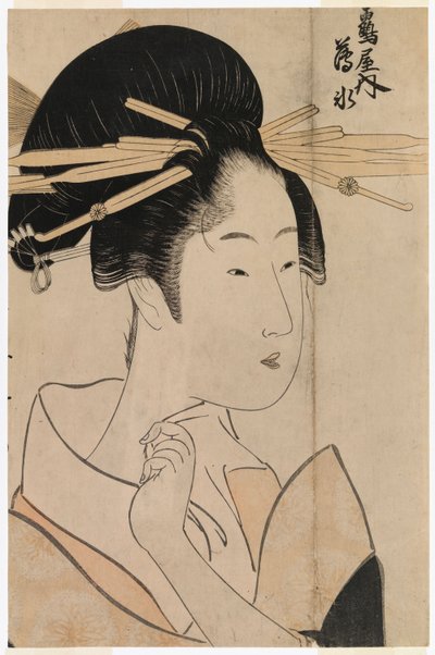 Uyon teehuoneen geishan muotokuva tekijältä Kitagawa Utamaro