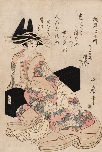 Tulosta - Kurtisaani Chojiya Karakoto, 1700-luku tekijältä Kitagawa Utamaro