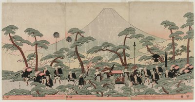 Kulkue Fuji-vuoren juurella tekijältä Kitagawa Utamaro
