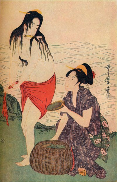 Utamaron The Pearl Divers -triptyykin oikea paneeli, c1797-98, 1936. tekijältä Kitagawa Utamaro