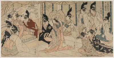 Kohtaus Muokattu näytelmästä The Treasury of Loyal Retainers Chushingura, 1790-luvun lopulla. tekijältä Kitagawa Utamaro