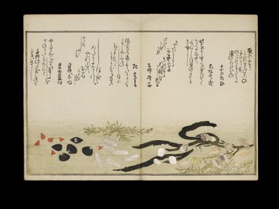 Shiohi no tsuto (lahjoja Ebb Tidesta), joka tunnetaan nimellä Shell Book, 1789 (värillinen puupainatus) tekijältä Kitagawa Utamaro