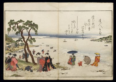 Shiohi no tsuto (lahjoja Ebb Tidesta), joka tunnetaan nimellä Shell Book, 1789 (värillinen puupainatus) tekijältä Kitagawa Utamaro