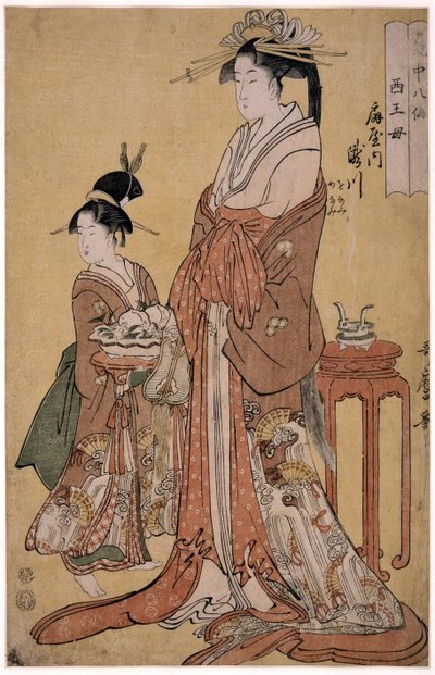 Ogiya Eightin Takigawa sarjasta Immortals in the Art of Love, Utamaro, Kitagawa (1753-1806) tekijältä Kitagawa Utamaro