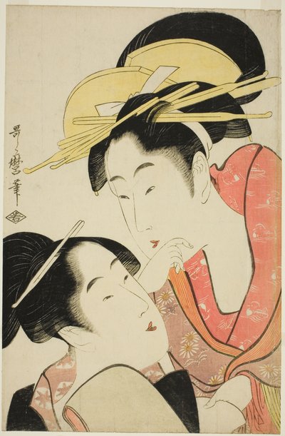 Tapa kritisoida muita (Ta o soshiru kuse), sarjasta "Seitsemän huonoa tapaa (Nakute nana kuse)" tekijältä Kitagawa Utamaro