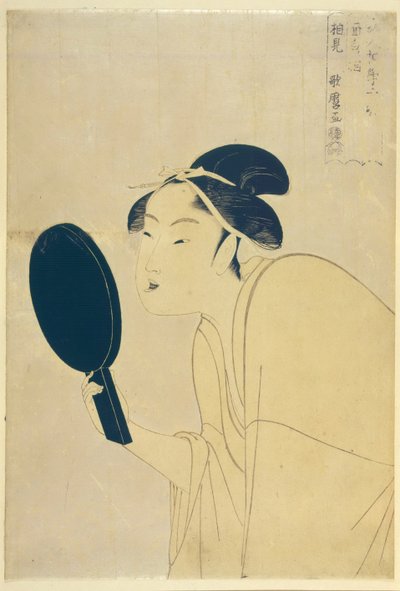 Mielenkiintoinen tyyppi, sarjasta Ten Types in the Physiognomic Study of Women, n. 1792 tekijältä Kitagawa Utamaro