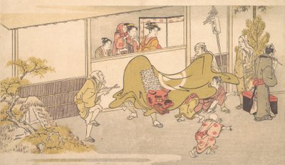 Leijonatanssi, 1789. tekijältä Kitagawa Utamaro