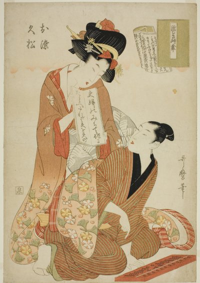 Te Tokoro Ruri, Wet Swallow Negura Kara Umbrella, Te-sarjan Tokoro Ruri B Letch (Onna Rully Book) (Wet Swallow Negura Kara Umbrella, myöhäinen, Hisamatsu) tekijältä Kitagawa Utamaro