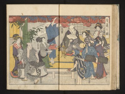 Valmistelut lyhtyjuhlaan tekijältä Kitagawa Utamaro