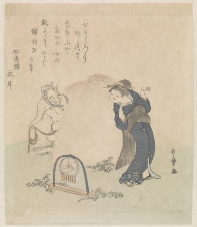 Nainen ketun ansassa tekijältä Kitagawa Utamaro