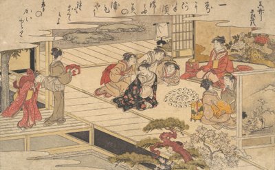 Naiset leikkivät peliä kuorilla, 1790. tekijältä Kitagawa Utamaro