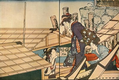 Naiset veneessä, 1801, 1924. tekijältä Kitagawa Utamaro
