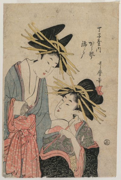 te koulu r kädet s kuoret yhdessä suunnitelma d Nishikido f cho aikaa tekijältä Kitagawa Utamaro II