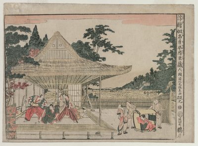 Chushingura: VI näytös sarjasta Perspective Pictures for The Treasure House of Loyalty, n. 179 tekijältä Kitao Masayoshi
