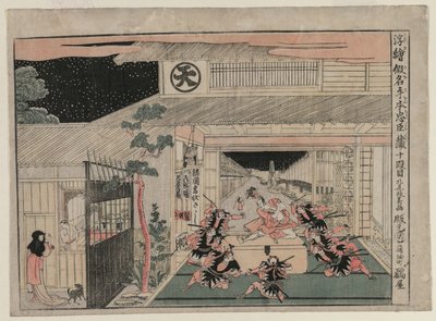Chushingura: Act X sarjasta Perspective Pictures for The Treasure House of Loyalty, n. 1790 tekijältä Kitao Masayoshi