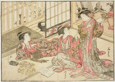 Kado Daikokuyan kurtisaanit kirjasta "Mirror of Beautiful Women of the Pleasure Quarters (Seiro bijin awase sugata kagami)," voi. 2 tekijältä Kitao Shigemasa