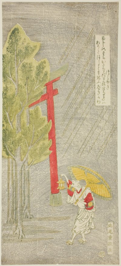 Yösade pyhäkössä tekijältä Kitao Shigemasa