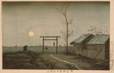 Taro Inarin pyhäkkö Asakusan riisipelloilla tekijältä Kiyochika Kobayashi