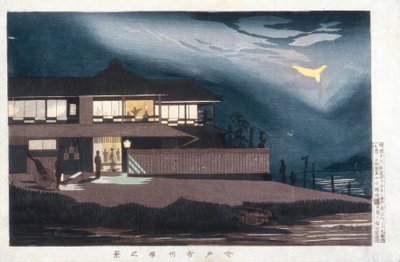 Näkymä Houses of Entertainmentista Imadossa Dawnissa tekijältä Kiyochika Kobayashi