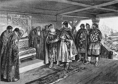 Izyaslav I Mstislavich ja Vjatšeslav I Vladimirovich, 1890 tekijältä Klavdiy Vasilievich Lebedev
