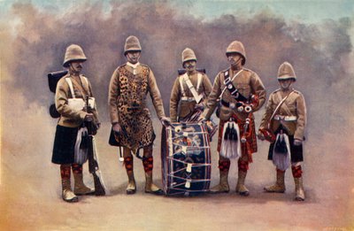 "Private, Drummers, Piper ja Bugler - The Black Watch", 1900. tekijältä Knight