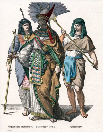 Egyptin kuningas ja miespuoliset palvelijat, 1800-luvun puoliväli tekijältä Knilling