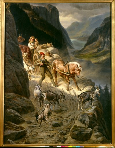 Alas vuorelta (öljy kankaalle) tekijältä Knud Bergslien