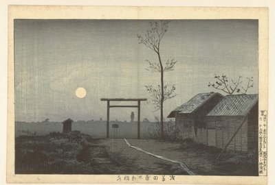 Taro Inarin pyhäkkö Asakusan riisipelloilla Asakusa tanbo Taro Inari (otsikko esineessä) tekijältä Kobayashi Kiyochika