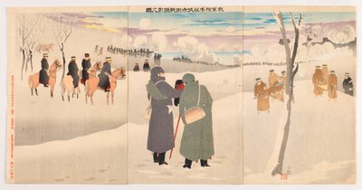 Niuzhuangin linnoituksen kaduilla taistelevien joukkojemme kuvaaminen tekijältä Kobayashi Kiyochika