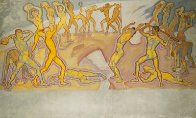 Clash of the Titans; Titaanien taistelu, noin 1913-1915 tekijältä Koloman Moser