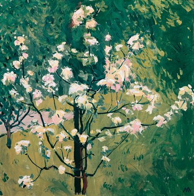 Blühender Baum im Garten - Kukkiva puu puutarhassa ... (öljy kankaalle) tekijältä Koloman Moser