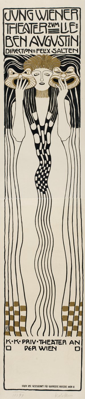 Nuori wieniläinen teatteri rakastaa Augustinia, 1901. tekijältä Koloman Moser