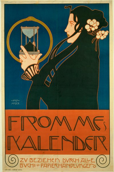 Moser, eversti (1868-1918) Frommes-kalenteri (naisten kalenteri) Värilitografia 1903 New York City. Modernin taiteen museo (MOMA) tekijältä Koloman Moser