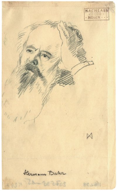 Hermann Bahrin muotokuva 1863-1934, noin 1904. tekijältä Koloman Moser