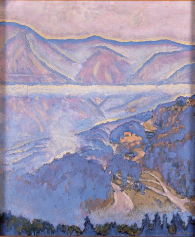 Regentag - Sateinen päivä ... (öljy kankaalle) tekijältä Koloman Moser