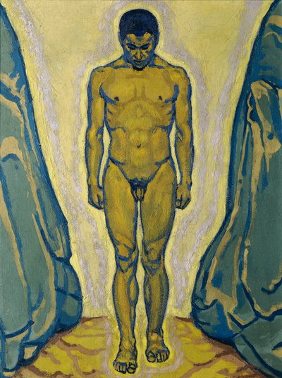 Seisoo alasti kivien välissä tekijältä Koloman Moser