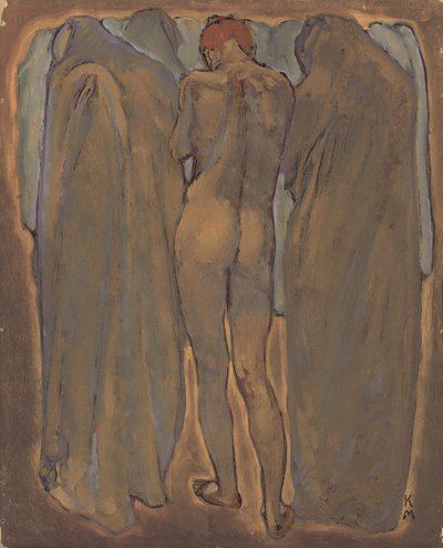Naisen alastonkuva (öljy laudalle) tekijältä Koloman Moser