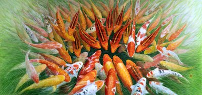 Confrontation, 2012 (itäinen guassi riisipaperilla) tekijältä Komi Chen