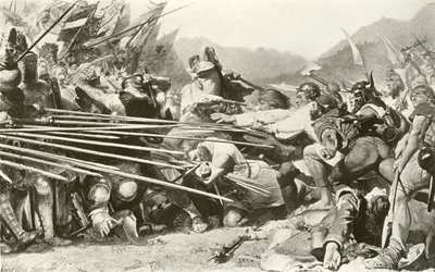 Arnold Winkelried Sempachissa (kaiverrus) tekijältä Konrad Grob