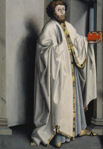 Pyhä Bartolomeus Heilspiegelin alttaritaulusta, noin 1435 (sekatekniikka tammipaneelille). tekijältä Konrad Witz