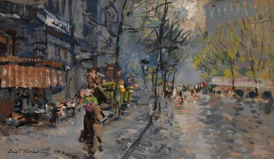 Katu Pariisissa, 1918 tekijältä Konstantin Alekseevich Korovin