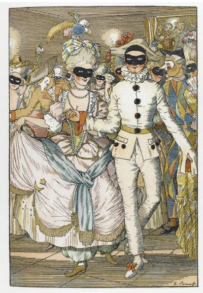Kuvitus kirjalle The Book of the Marquise tekijältä Konstantin Andreevic Somov