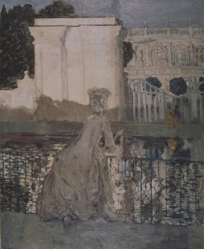 Nainen lammen rannalla tekijältä Konstantin Andreevic Somov