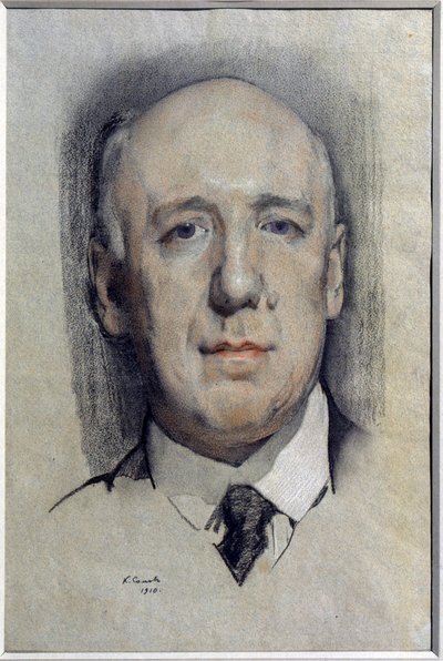 Muotokuva kirjailija Fjodor Sologubista (Fiodor Sologub) (1863-1927) (Kirjoittaja F. Sologubin muotokuva). Konstantin (Konstantin) Andrejevitš Somovin (1869-1939) teos, akvarelli paperille tekijältä Konstantin Andreevic Somov