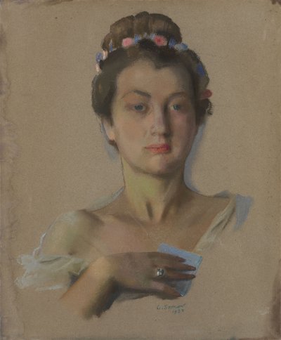 Alexandra Levchenkon muotokuva, 1934 tekijältä Konstantin Andreevic Somov