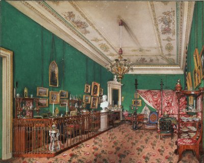 Talvipalatsin sisätilat. Suurprinsessa Maria Nikolajevnan makuuhuone, 1837 tekijältä Konstantin Andreyevich Ukhtomsky