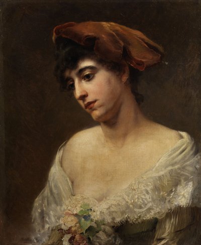 Konstantin Makovsky Nuoren naisen muotokuva tekijältä Konstantin Makovsky